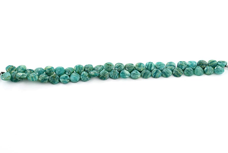 Russian Amazonite 9mm Faceted Heart (Calibrated), additional view