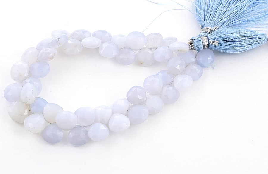 Milky Aquamarine 9mm Faceted Heart (Calibrated), additional view