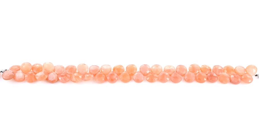 Peach Moonstone 9mm Faceted Heart (Calibrated), additional view
