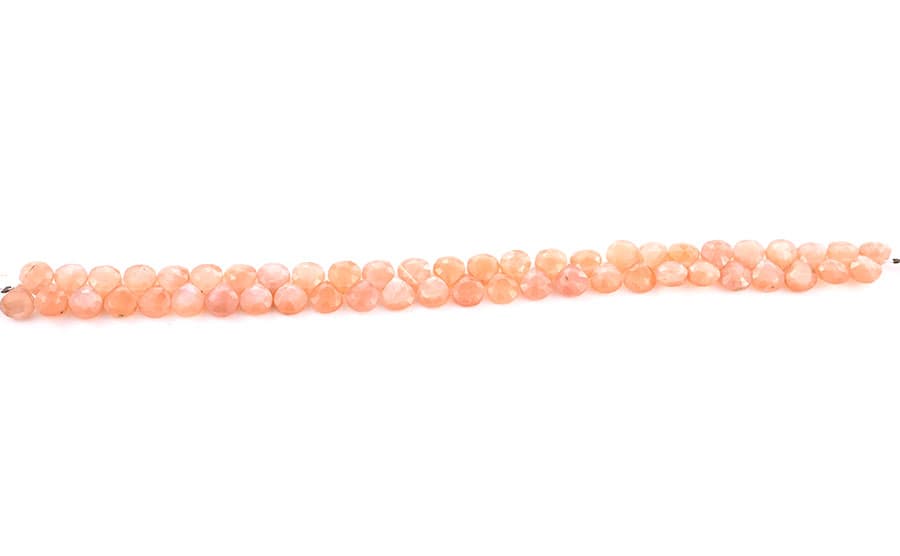 Peach Moonstone 7mm Faceted Heart (Calibrated), additional view