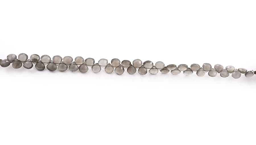 Gray Moonstone 7mm Faceted Heart (Calibrated), additional view