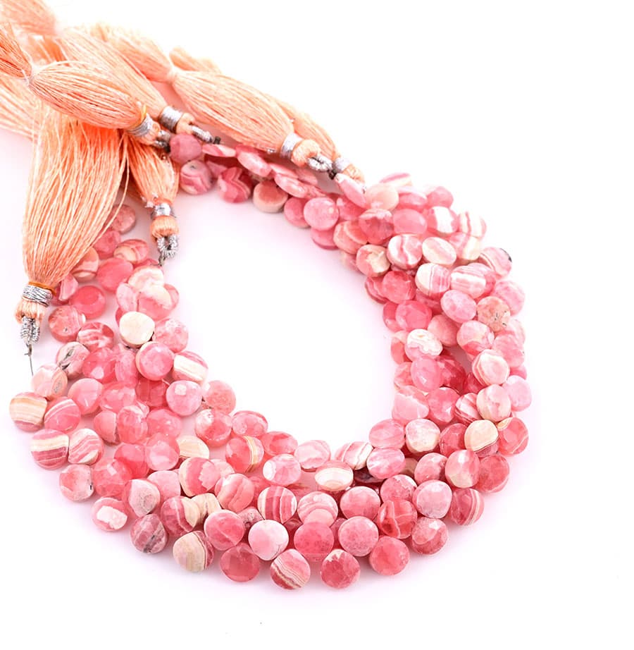 Rhodochrosite 7mm Faceted Heart (Calibrated), additional view