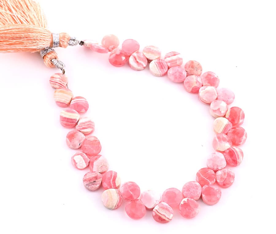 Rhodochrosite 7mm Faceted Heart (Calibrated), additional view