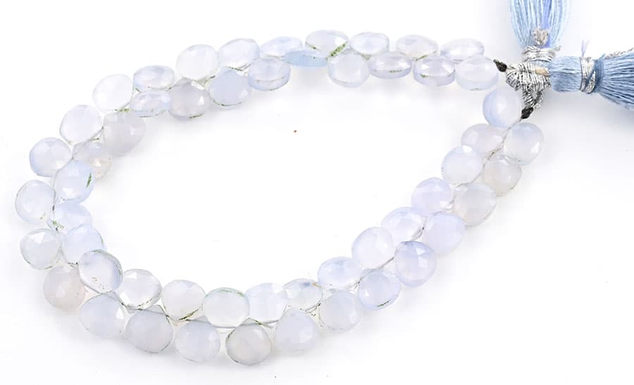 Natural Chalcedony 7mm Faceted Heart (Calibrated), additional view