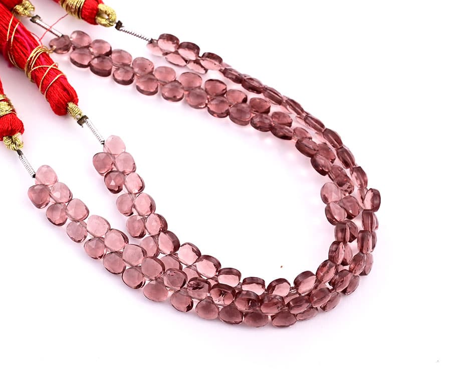 Red QTZ. 5mm Faceted Heart (Calibrated), additional view