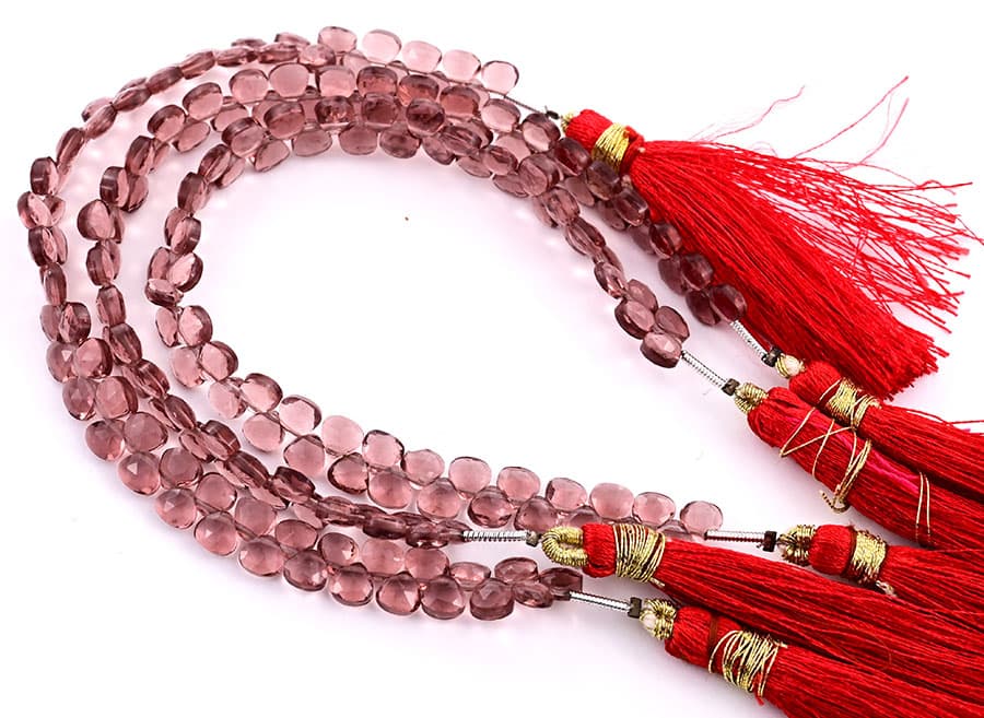 Red QTZ. 5mm Faceted Heart (Calibrated), additional view