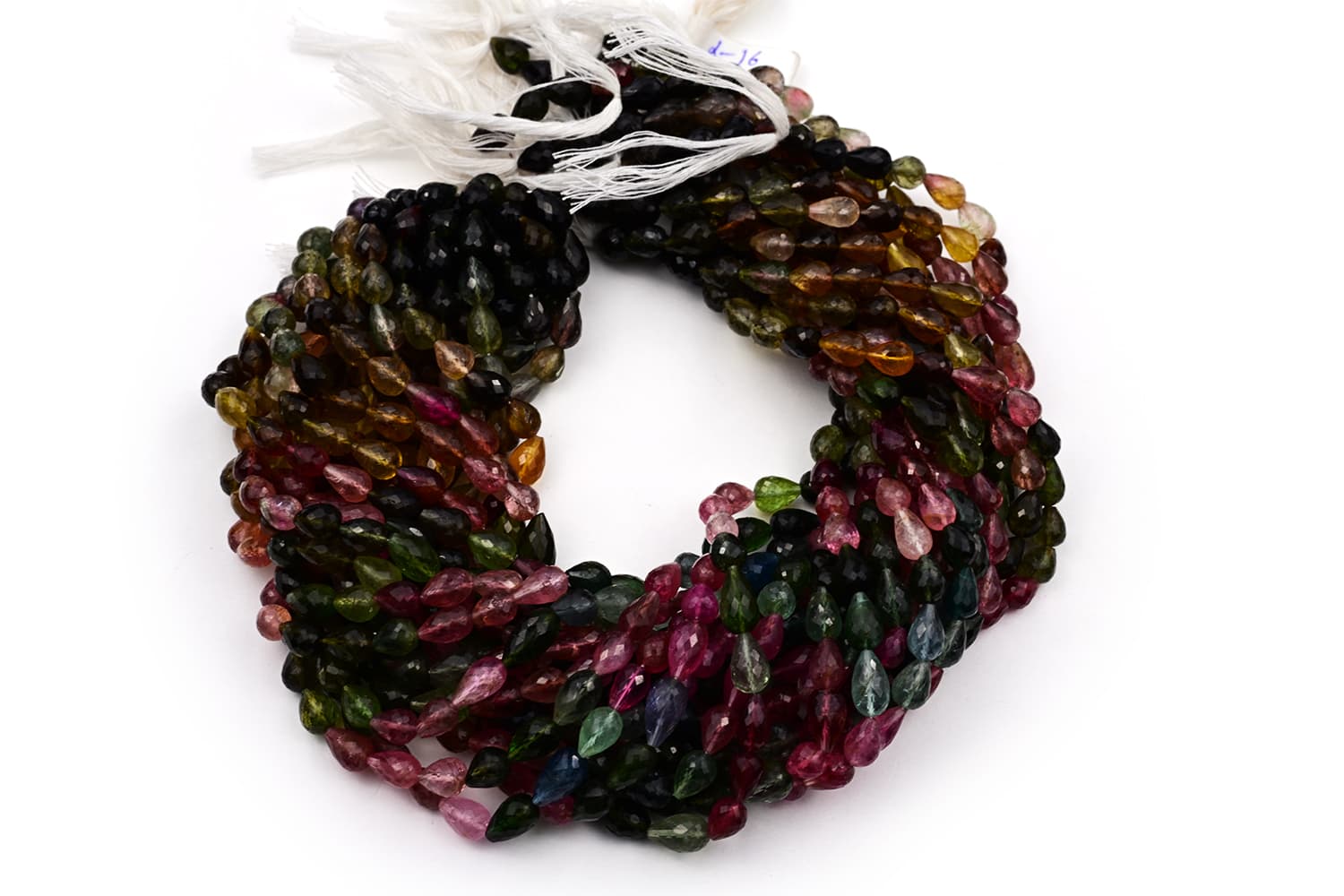 Watermelon Tourmaline Faceted Tear Drop, additional view