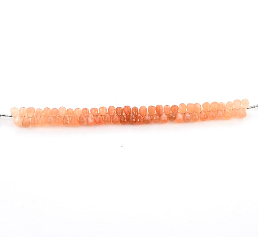 Peach Moonstone 4X6mm Faceted Tear Drops (Calibrated), additional view