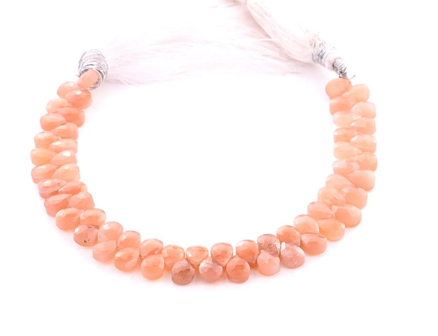Peach Moonstone 5X7mm Faceted Pear(Calibrated), additional view