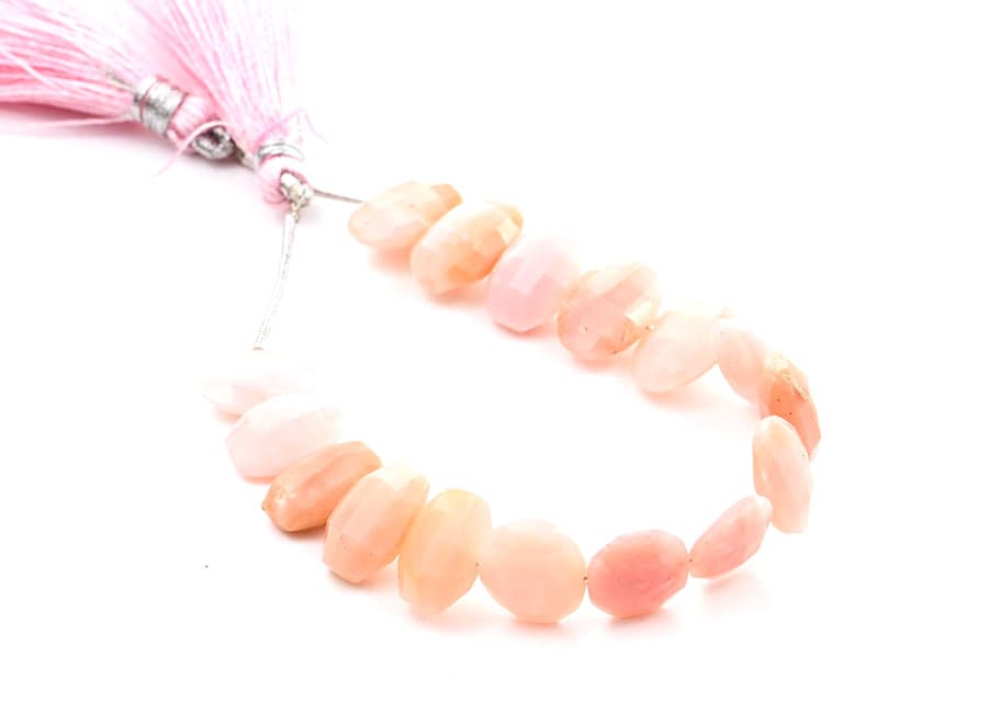 Pink Opal 10X13mm Faceted Oval Faceted (Center Drill), additional view