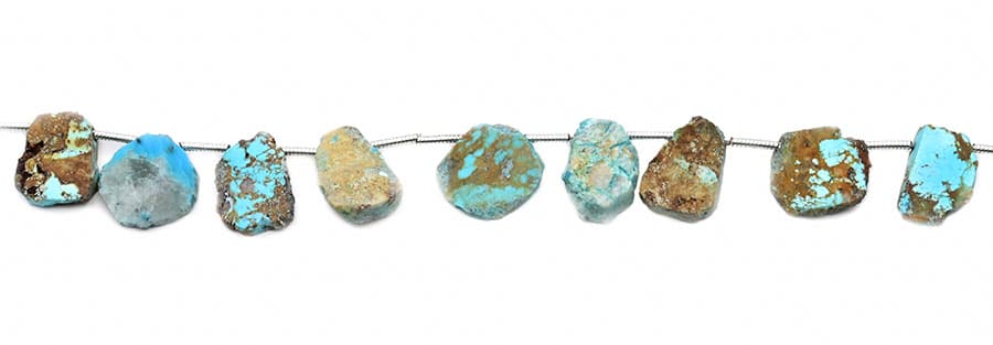 Natural Raw Turquoise 7x9mm Organic Cut Slice, additional view