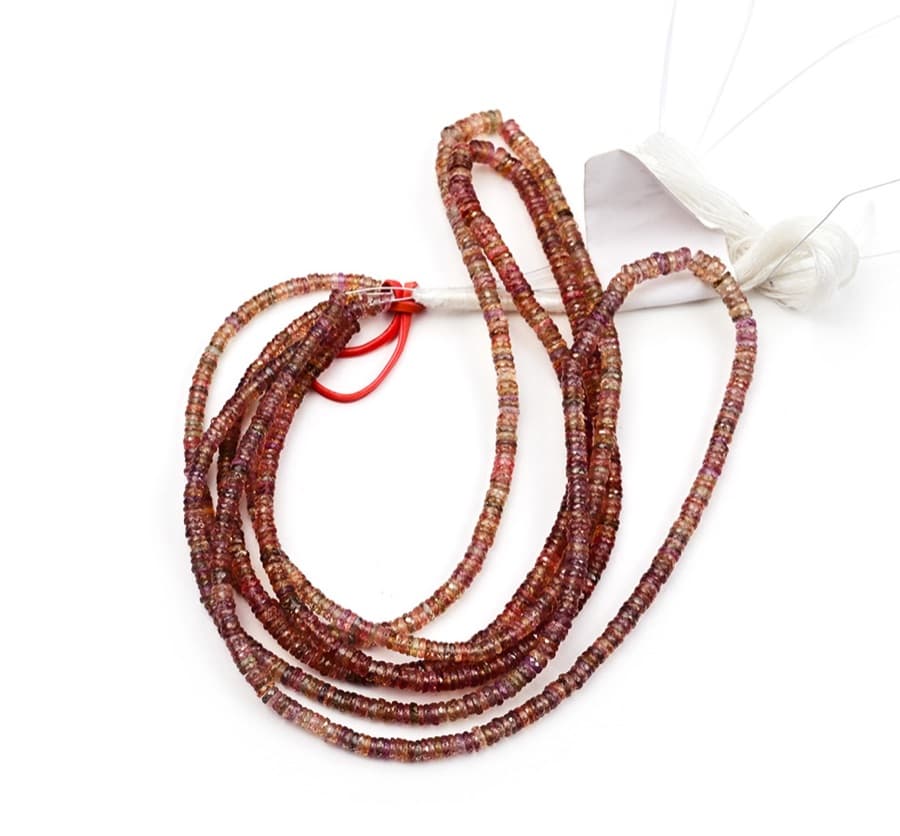 Sapphire Brown 3-5mm Faceted Heishi gemstone bead strand