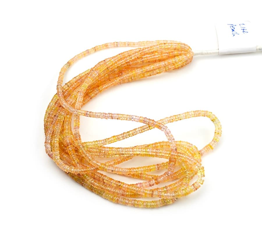 Sapphire Dark Peach 3-5mm Faceted Heishi gemstone bead strand