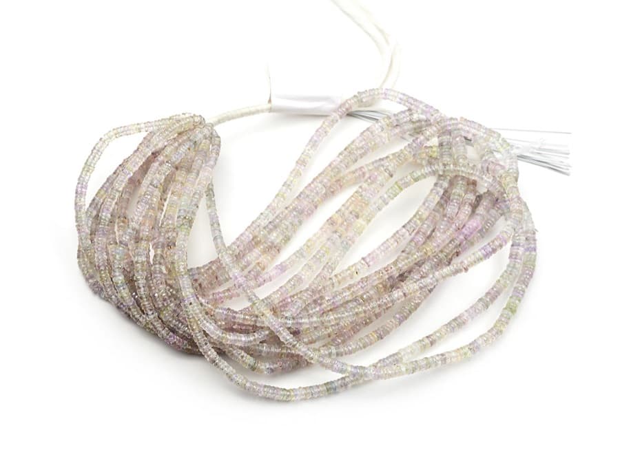 Sapphire Gray 3-5mm Faceted Heishi gemstone bead strand