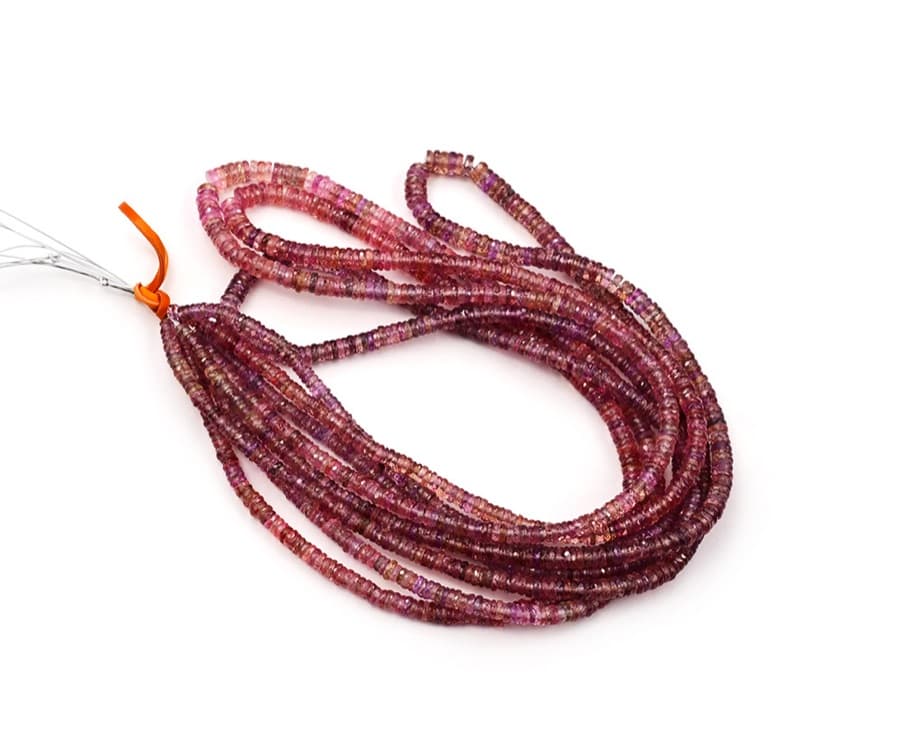 Sapphire Purple Brown 3-5mm Faceted Heishi