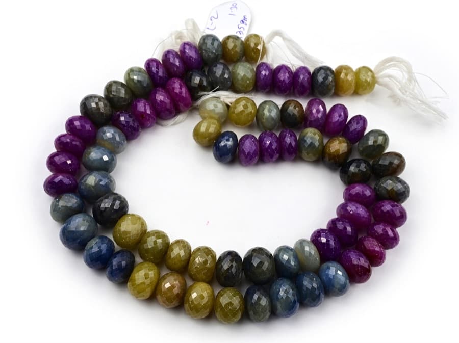 Umba Sapphire 17mm Faceted Rondelle gemstone bead strand