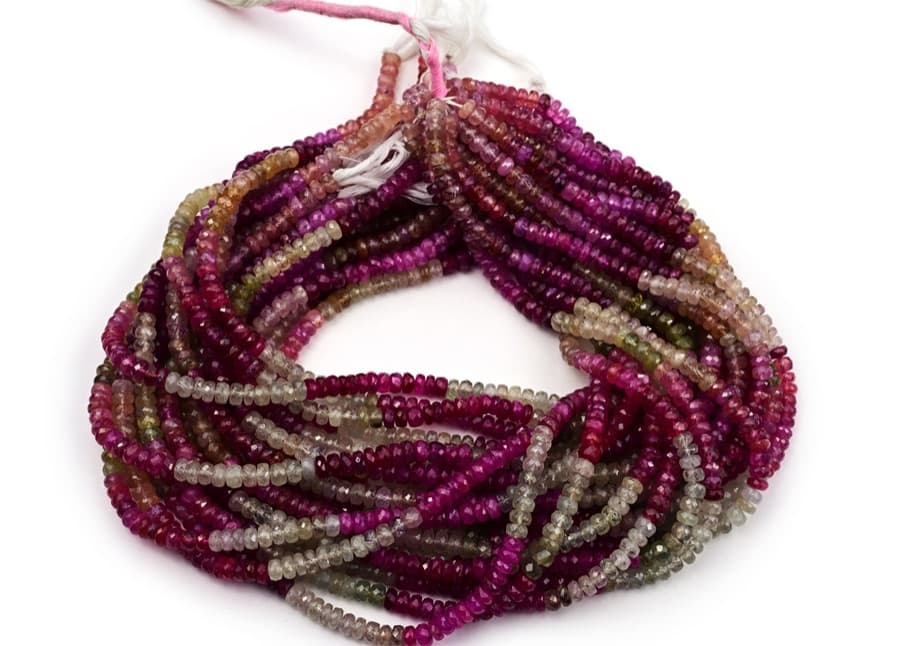 Umba Sapphire 5mm Faceted Rondelle gemstone bead strand