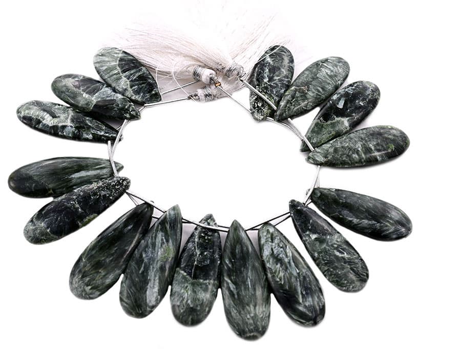 Surfnite 15x45mm Smooth Pear gemstone bead strand