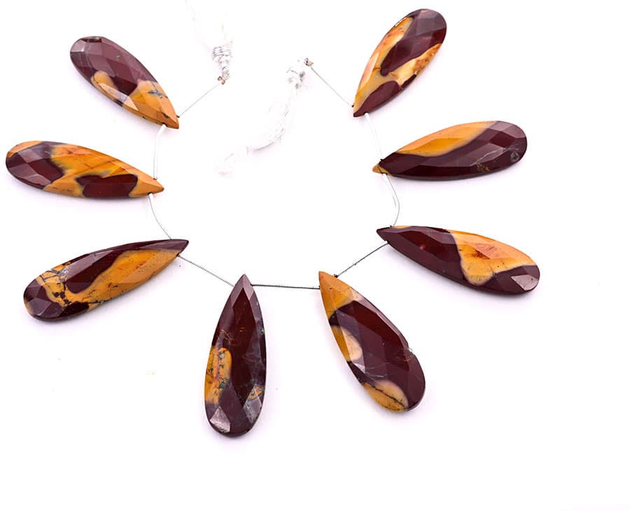 Moukaite Jesper 15x45mm Faceted Pear gemstone bead strand