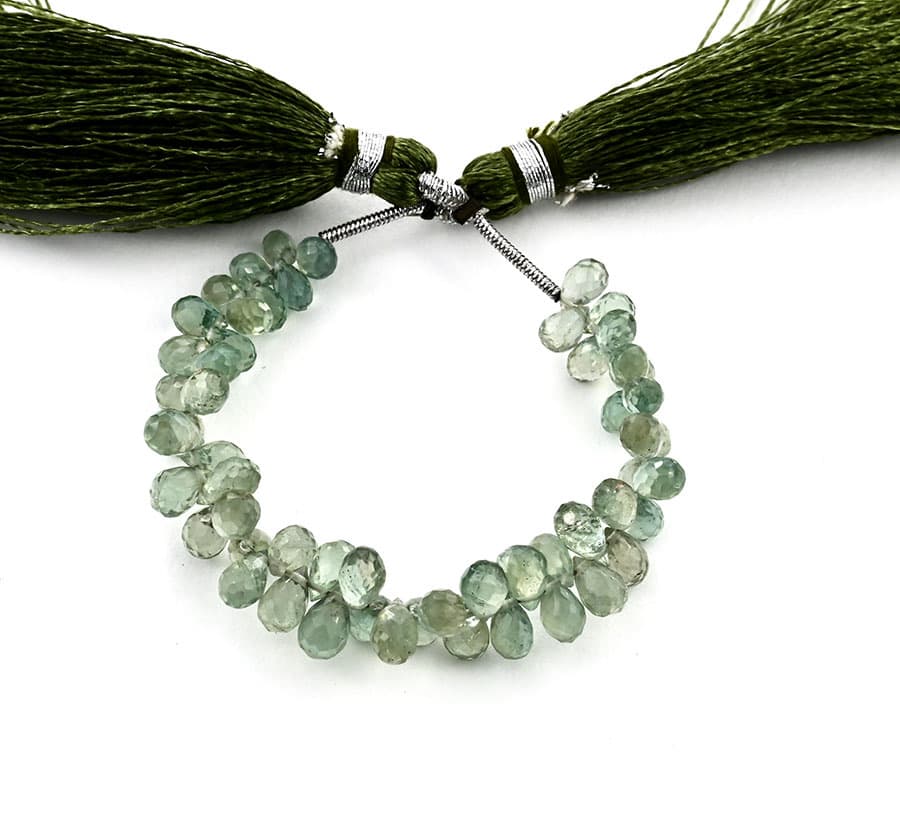 Green Appetite 4X6mm Faceted Tear Drops (Calibrated) gemstone bead strand