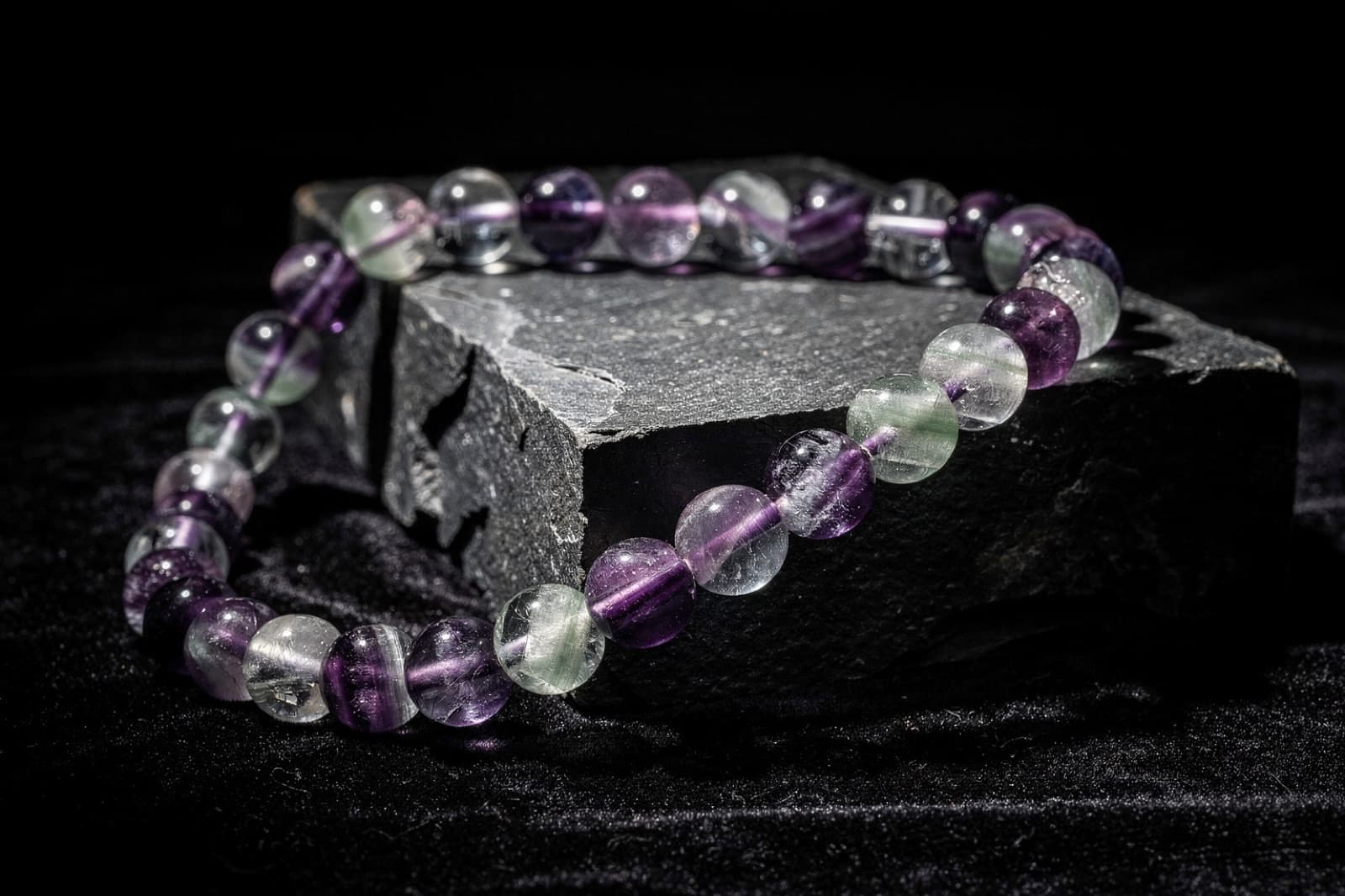 Fluorite beads, styled illustration