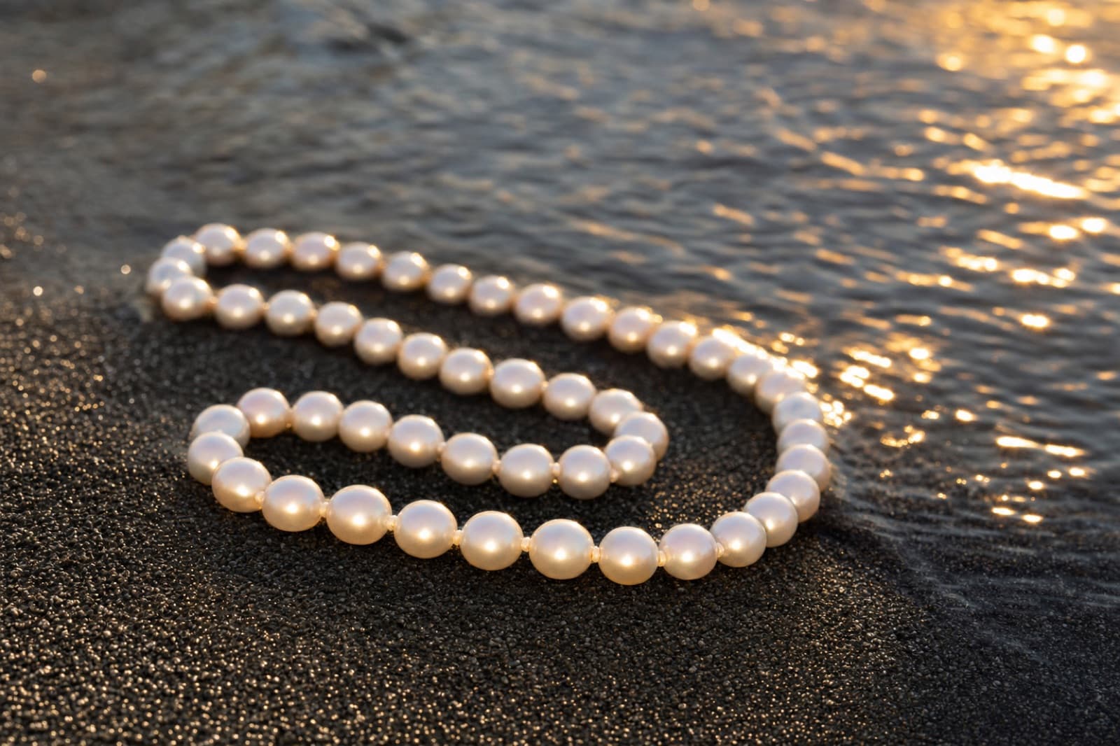 Freshwater cultured pearl beads, styled illustration
