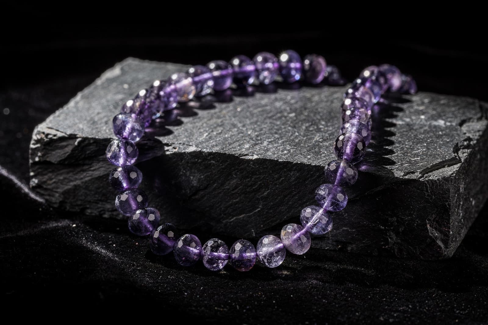 Tanzanite beads, styled illustration