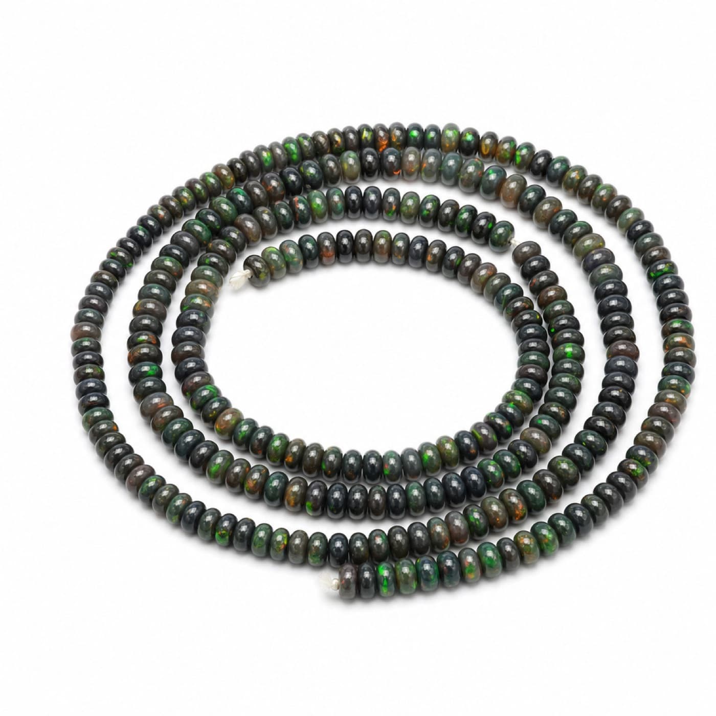 Black Ethiopian opal, smoked beads