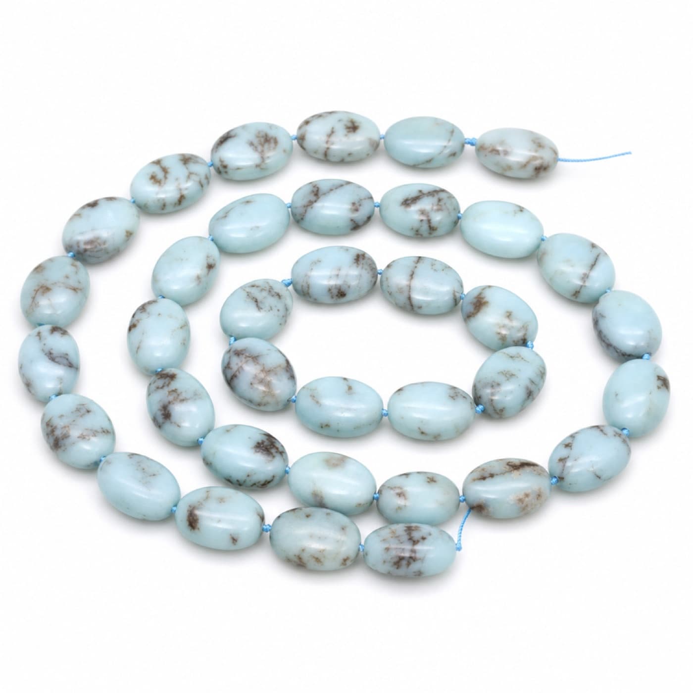 Blue and lavender chalcedony beads