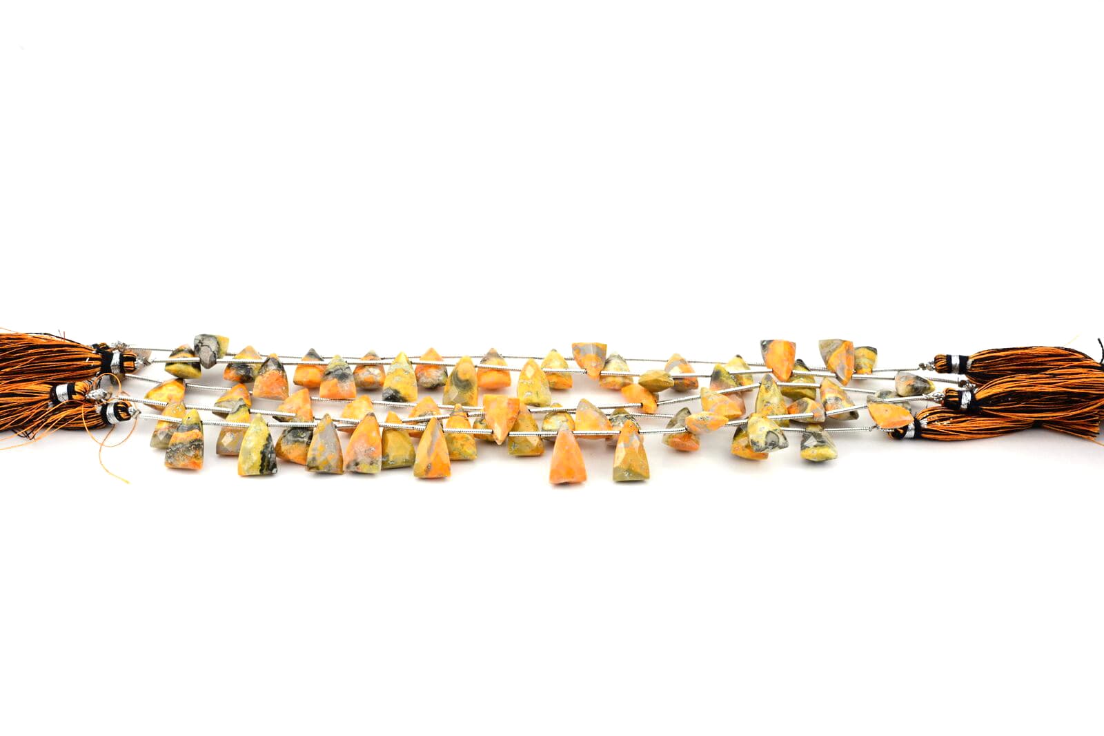 Bumble Bee Jasper 9x15mm Faceted Pyramid – 9×15, additional view