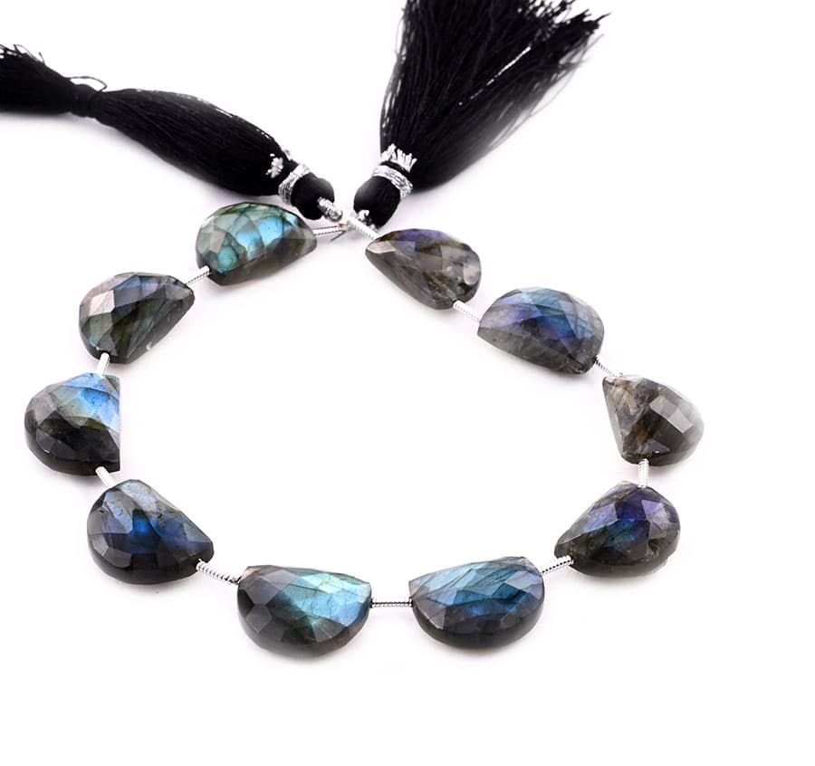 Dendrite opal 11x15mm Faceted Half Moon (D shape), additional view