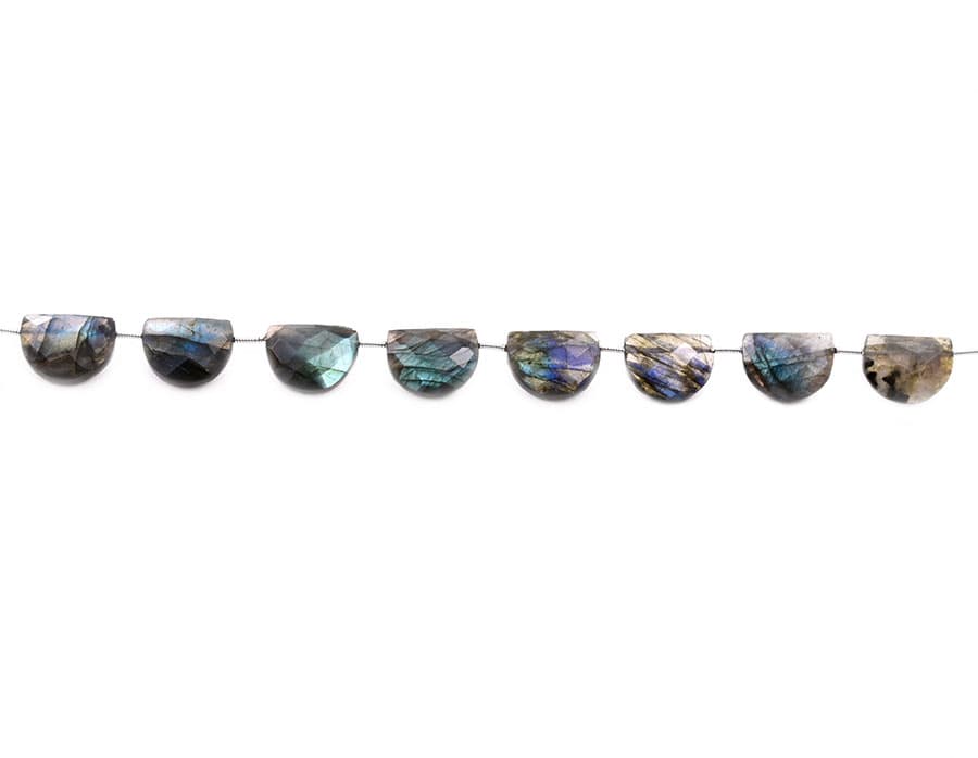 Dendrite opal 11x15mm Faceted Half Moon (D shape), additional view
