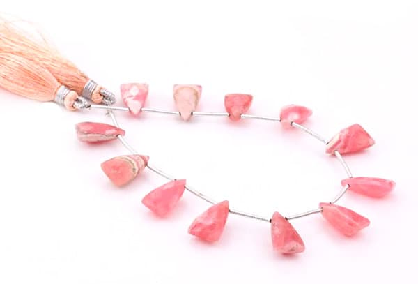 Rhodochrosite 9x15mm Faceted Pyramid, additional view