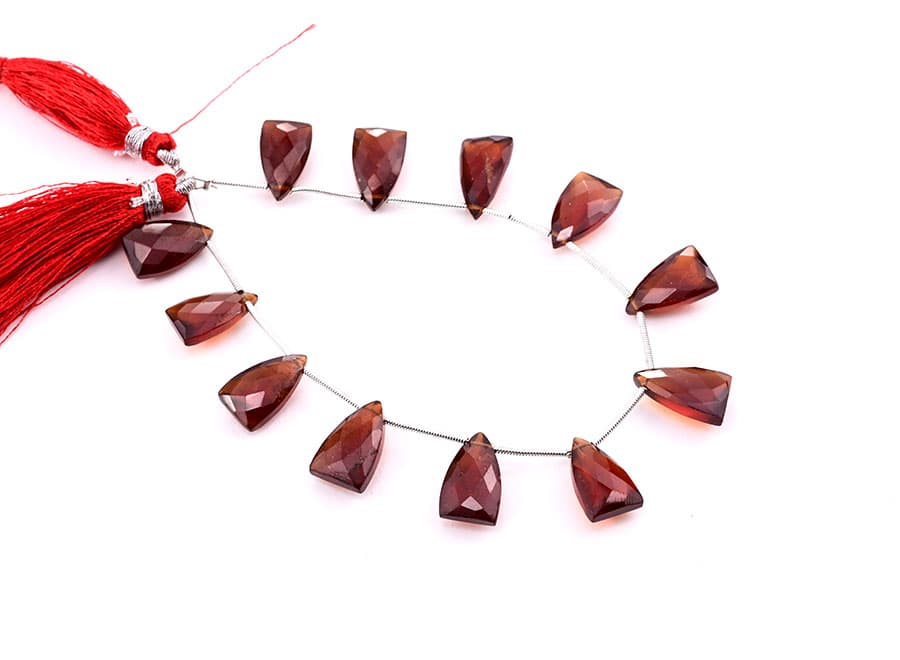 Hessonite Garnet 9x15mm Faceted Pyramid, additional view
