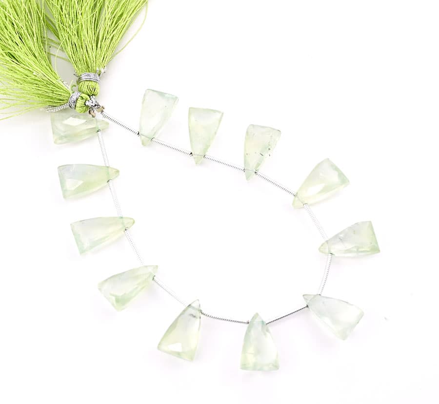 Prehnite 9x15mm Faceted Pyramid, additional view