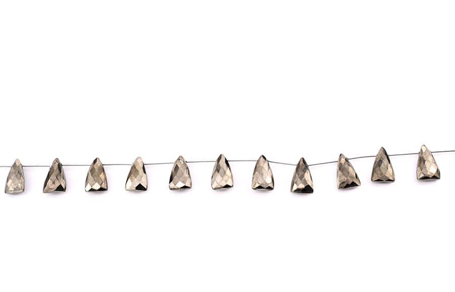 Pyrite 9x15mm Faceted Pyramid, additional view