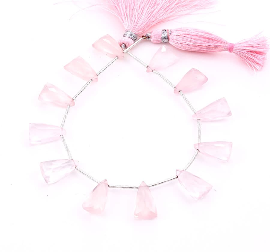 Rose Quartz 9x15mm Faceted Pyramid, additional view
