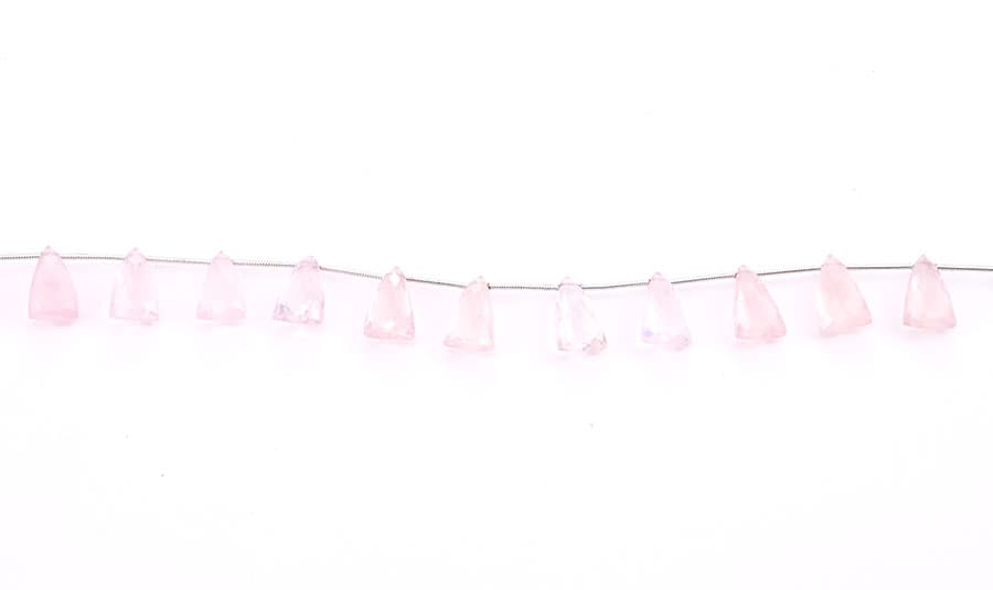 Rose Quartz 9x15mm Faceted Pyramid, additional view