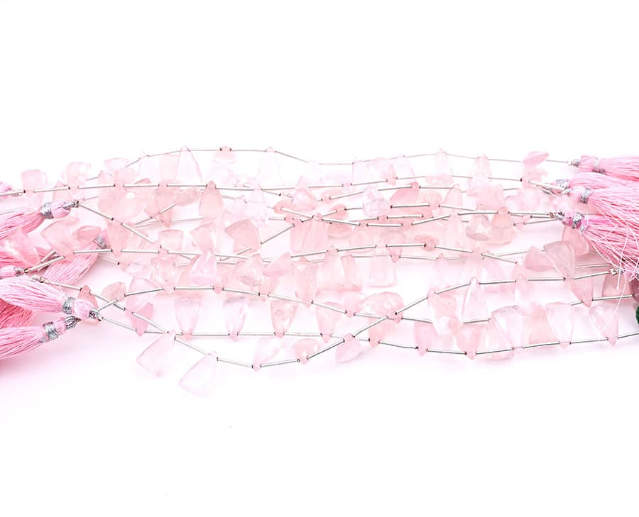 Rose Quartz 9x15mm Faceted Pyramid, additional view