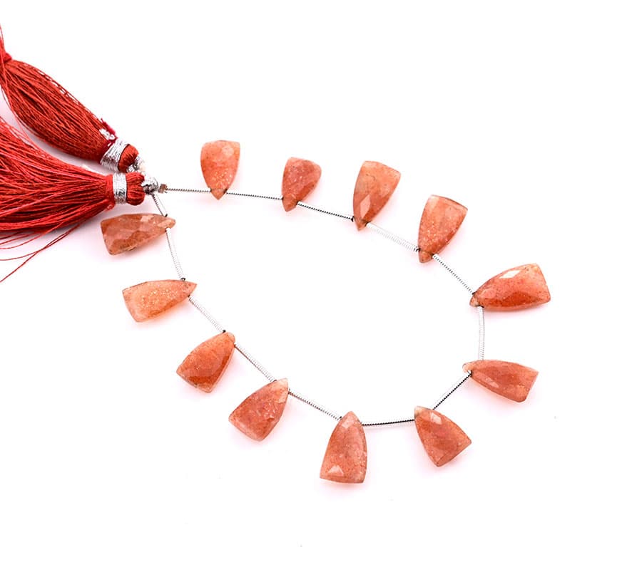 Sunstone 9x15mm Faceted Pyramid, additional view