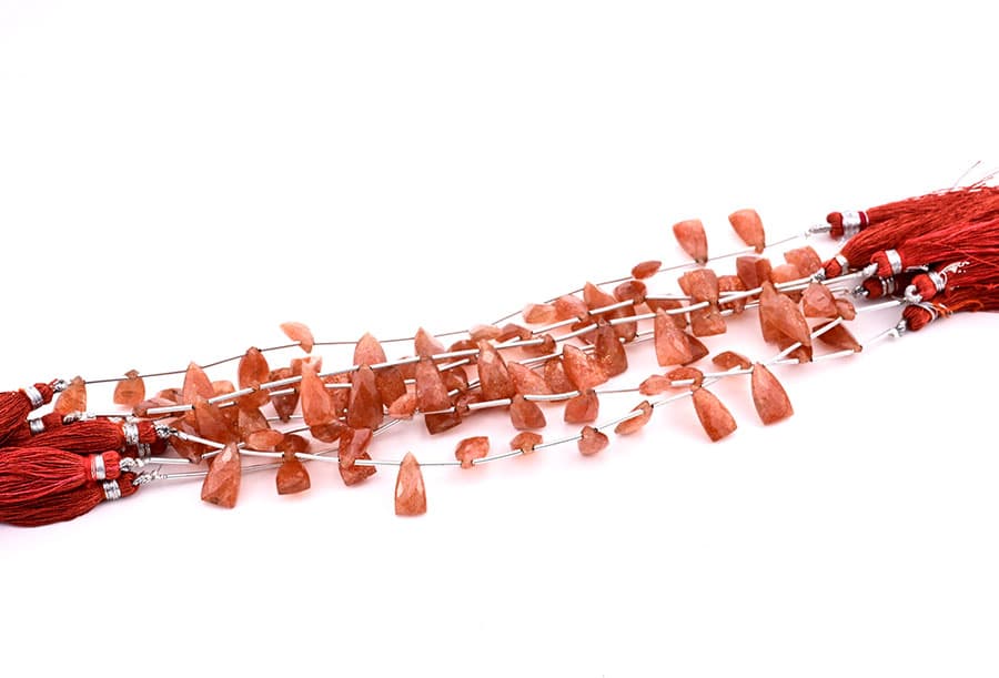 Sunstone 9x15mm Faceted Pyramid, additional view