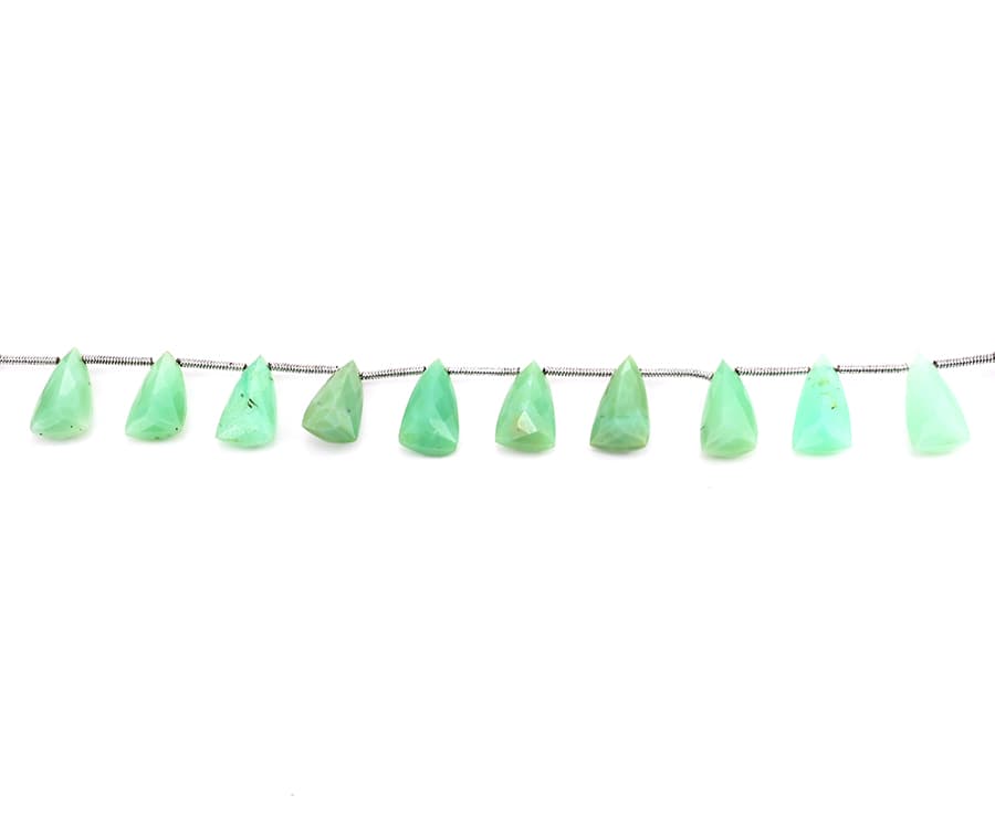 Chrysoprase 9x15mm Faceted Pyramid, additional view