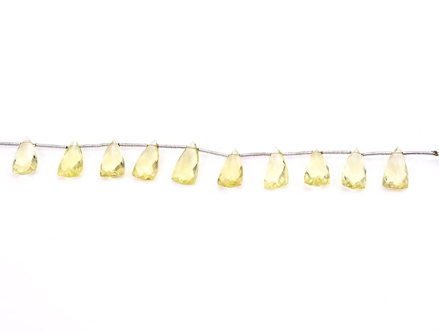 Lemon Quartz 9x15mm Faceted Pyramid, additional view