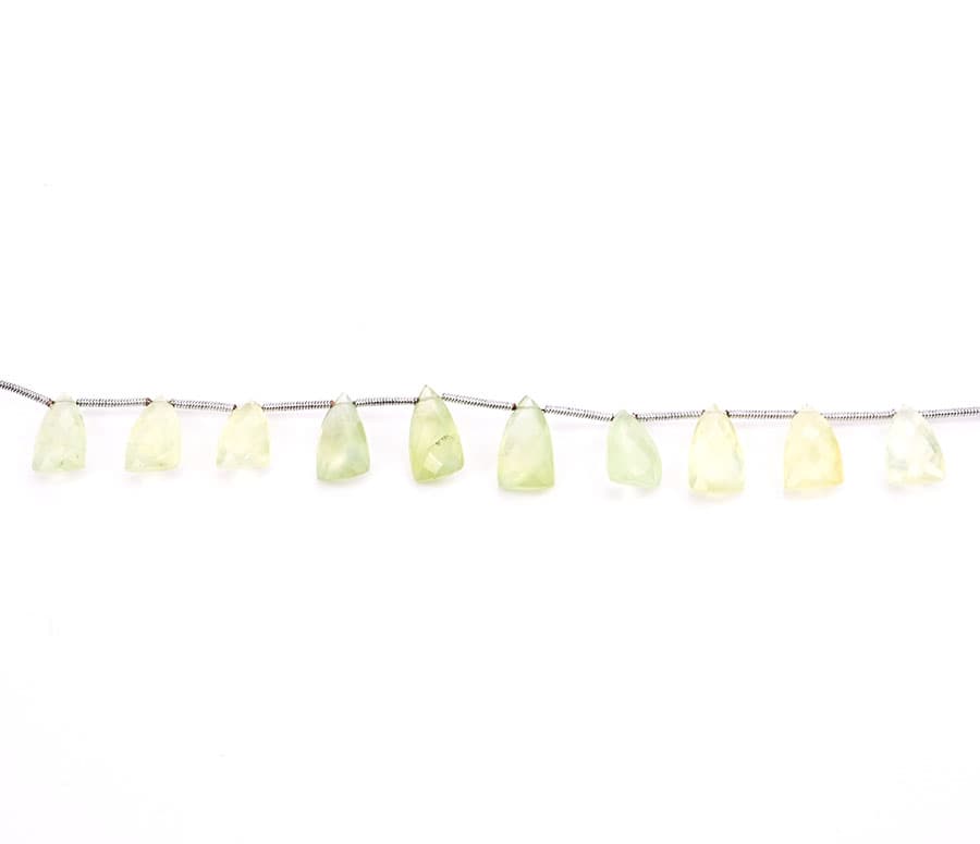 Prehnite 9x15mm Faceted Pyramid, additional view