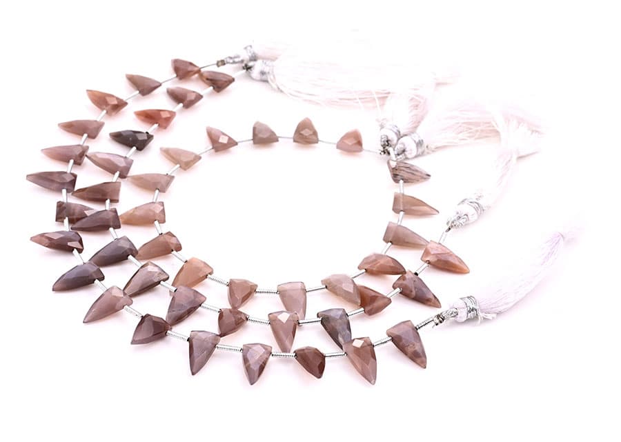 Chocolate Moonstone 7x13mm Faceted Arrowhead, additional view