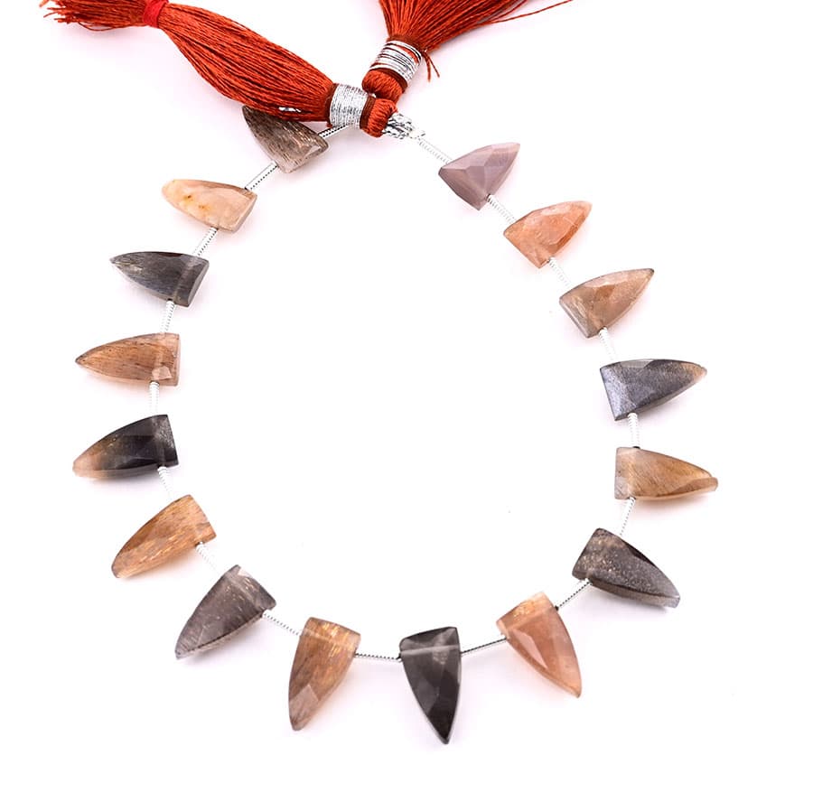 Golden Shine Moonstone 7x13mm Faceted Arrowhead, additional view