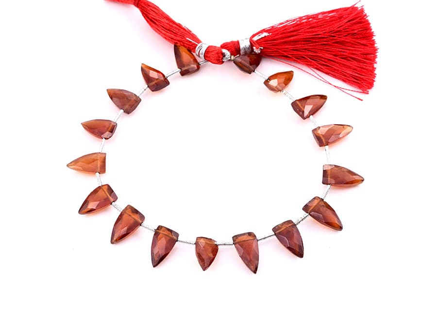 Hessonite Garnet 7x13mm Faceted Arrowhead, additional view