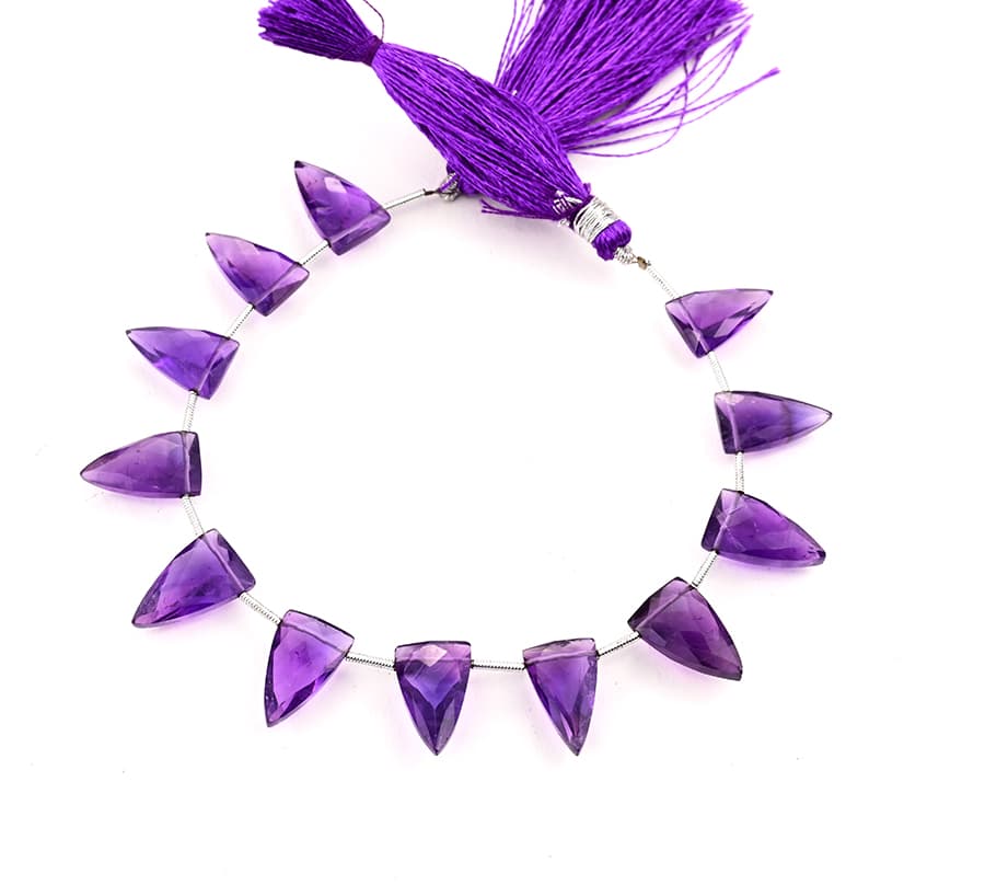 Amethyst 9x15mm Faceted Arrowhead, additional view