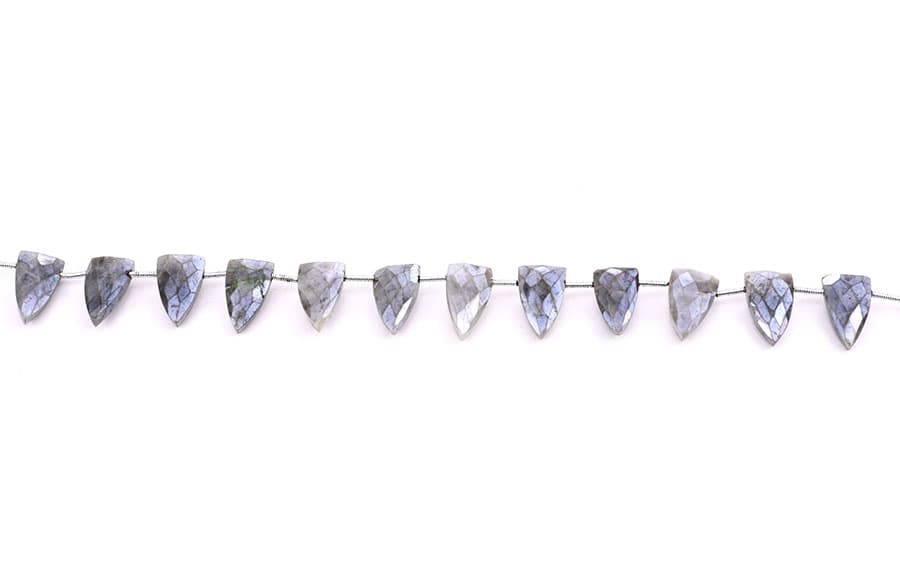 Gray Silverite 9x15mm Faceted Arrowhead, additional view
