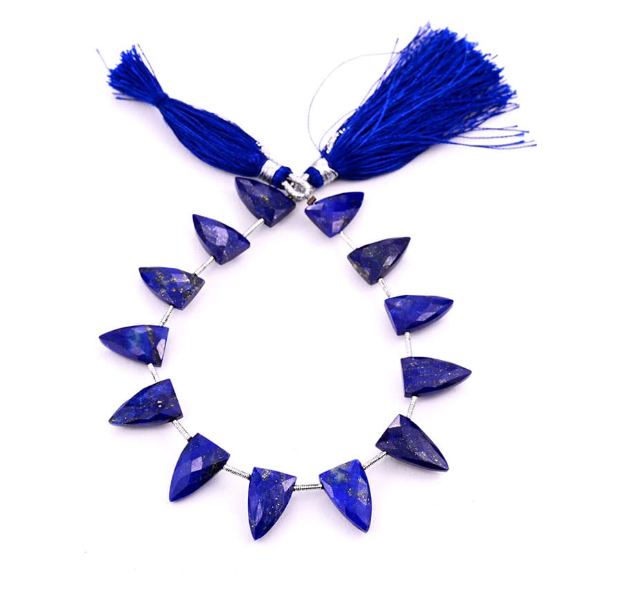 Lapis Lazuli 9x15mm Faceted Arrowhead, additional view